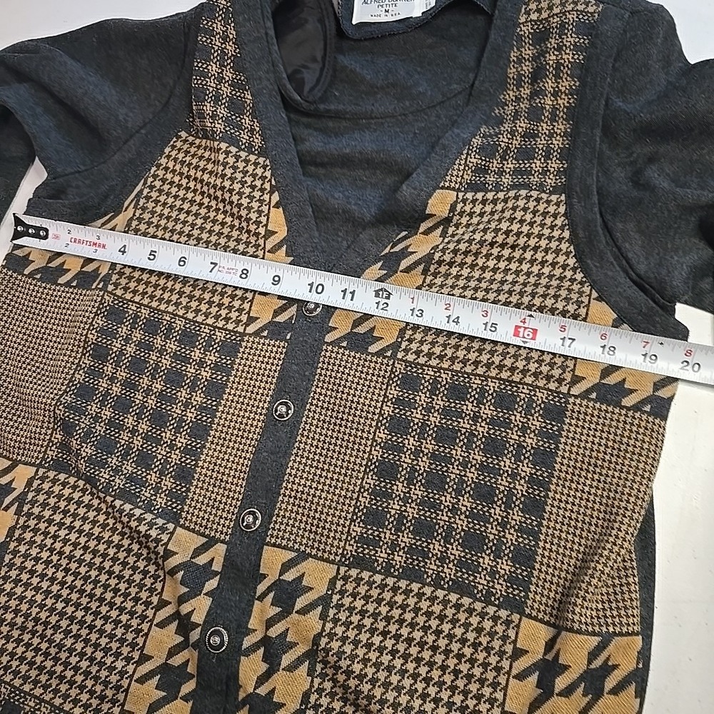 Alfred Dunner Women's Petite Medium M Cardigan Sweater Multicolor Vest - Picture 6 of 9